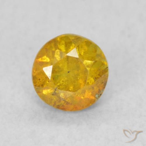 0.35ct Natural Golden-Orange Sphalerite, Round, SI