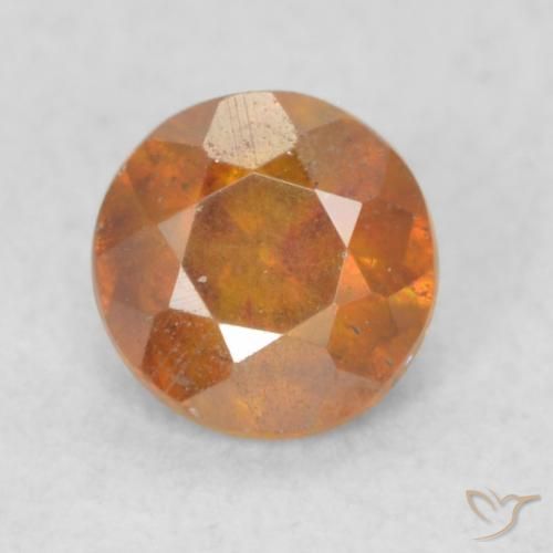 0.45ct Natural Earth Orange Sphalerite, Round, SI