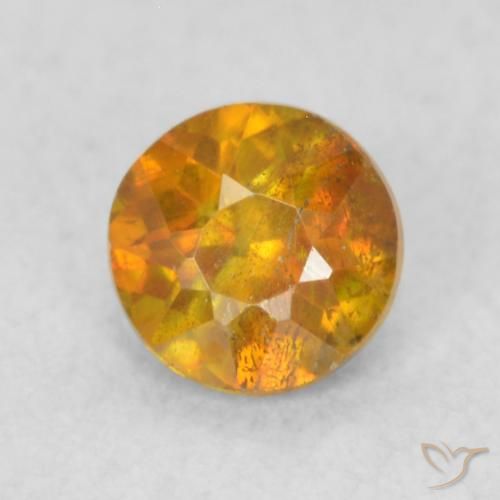 0.40ct Natural Honey Orange Sphalerite, Round, SI