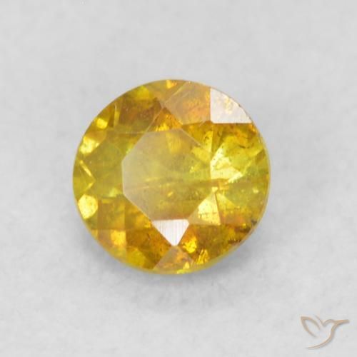 0.33 ct Golden Sphalerite Stone, Natural Sphalerite in Round Facet Shape for Sale