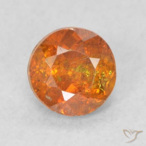 0.45ct Natural Deep Orange Sphalerite, Round, SI