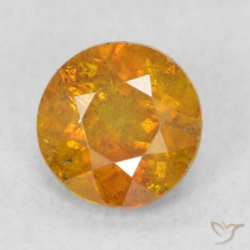 0.56ct Natural Brownish Orange Sphalerite, Round, SI