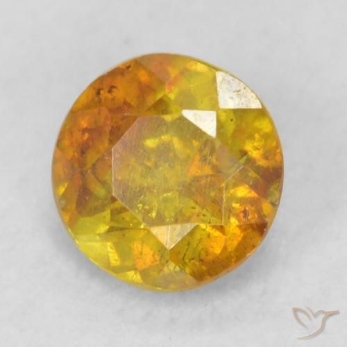 0.45ct Natural Deep Orange Sphalerite, Round, SI