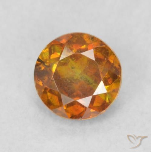 0.45ct Natural Brownish Orange Sphalerite, Round, SI