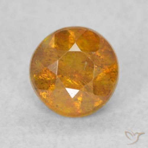 0.40ct Natural Medium Light-Orange Sphalerite, Round, SI