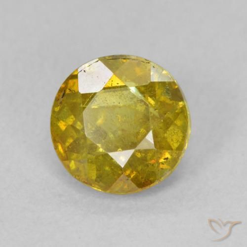 1.10 ct Golden Sphalerite Stone, Natural Sphalerite in Round Facet Shape for Sale