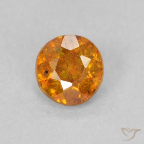 0.26ct Natural Earth Orange Sphalerite, Round, SI