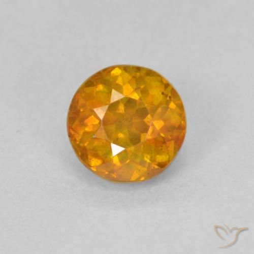 0.70ct Natural Deep Orange Sphalerite, Round, SI