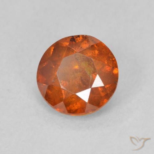 0.81 ct Orange Sphalerite Stone, Natural Sphalerite in Round Facet Shape for Sale