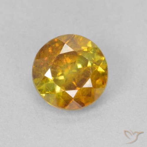 0.81ct Natural Golden-Brown Sphalerite, Round, SI