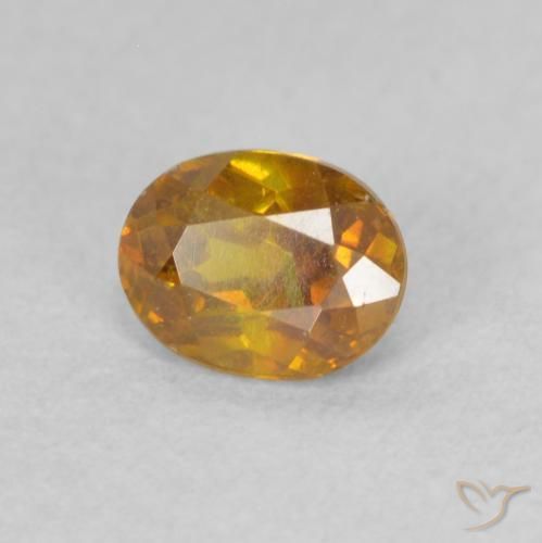 0.50 ct Orange Sphalerite Stone, Natural Sphalerite in Oval Facet Shape for Sale
