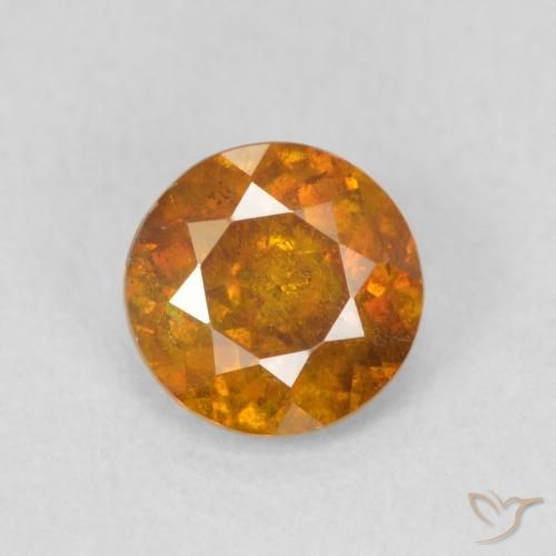 Sfalerite arancione da 0,87 ct, taglio rotondo da 5,7 mm dalla Spagna, Photo A