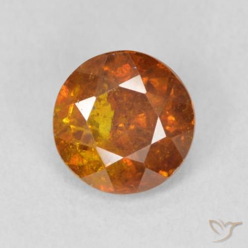 Sfalerite arancione da 1,14 ct, taglio rotondo da 6,2 mm dalla Spagna, Photo A