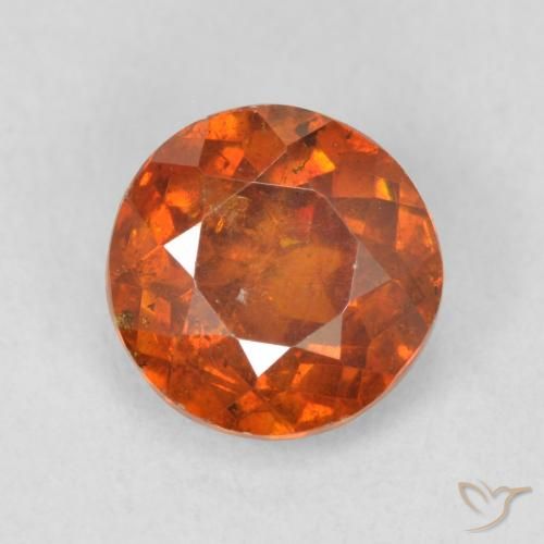 Sfalerite arancione da 1,31 ct, taglio rotondo da 6,6 mm dalla Spagna, Photo A