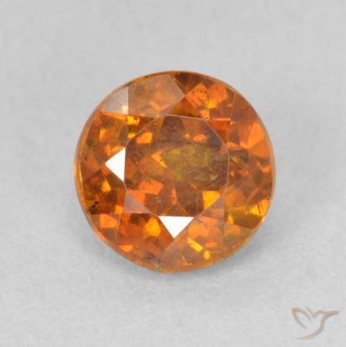 Sfalerite arancione da 0,89 ct, taglio rotondo da 5,5 mm dalla Spagna, Photo A