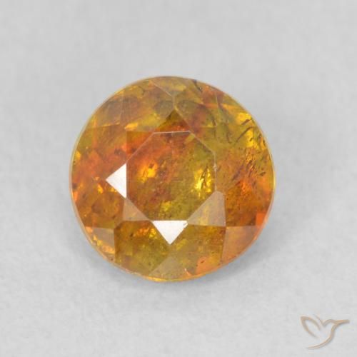 0.88ct Natural Golden-Brown Sphalerite, Round, SI