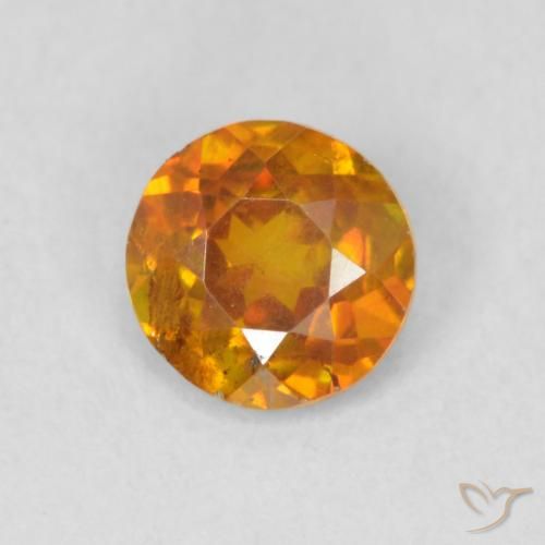 0.54ct Natural Brownish Orange Sphalerite, Round, SI