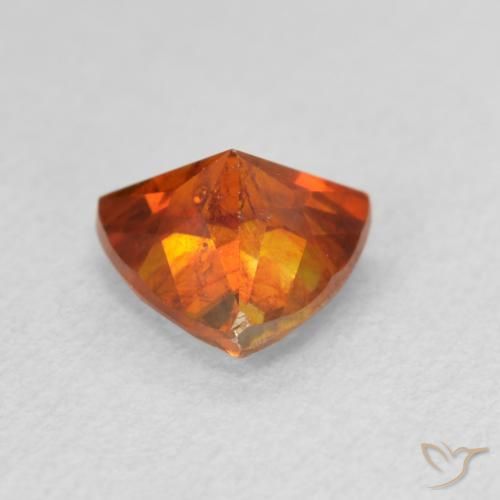 Sphalerite Gemstone in 7.4 x 7.1 mm Size for Sale, Sphalerite Stone in Amber Orange Color