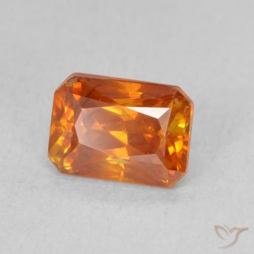 1.60 ct Orange Sphalerite Stone, Natural Sphalerite in Octagon / Scissor Cut Shape for Sale