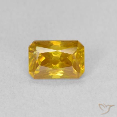 0.96ct Natural Golden-Orange Sphalerite, Emerald Cut, VS-SI