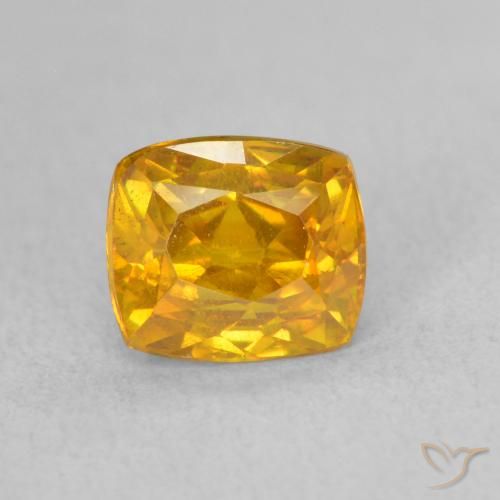 1.71ct Natural Orange-Gold Sphalerite, Cushion, VS-SI