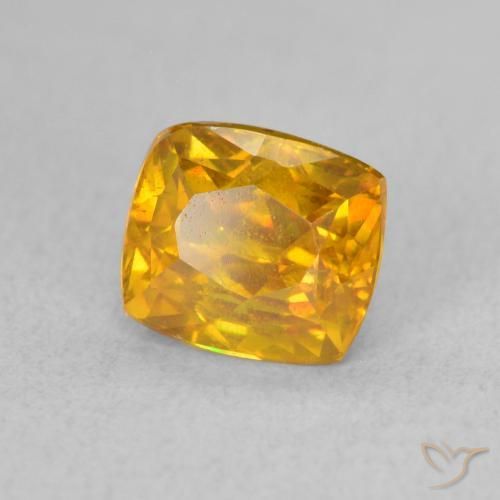 1.71 ct Golden Sphalerite Stone, Natural Sphalerite in Cushion-Cut Shape for Sale