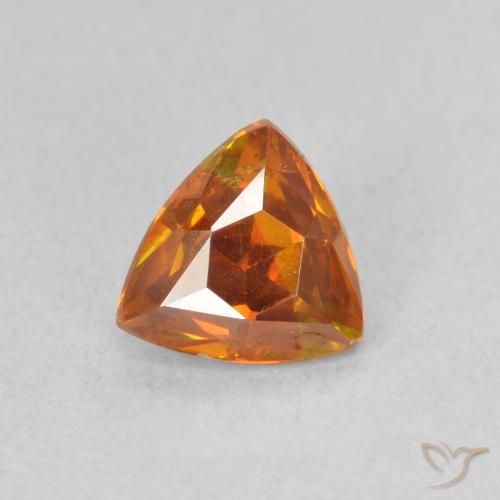 1.08ct Natural Bright Orange Sphalerite, Trillion, VS-SI