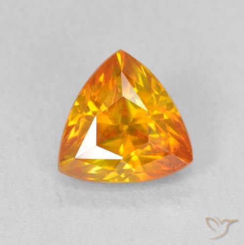 1.48ct Natural Apricot Orange Sphalerite, Trillion, SI