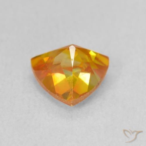 Sphalerite Gemstone in 6.9 x 6.7 mm Size for Sale, Sphalerite Stone in Apricot Orange Color