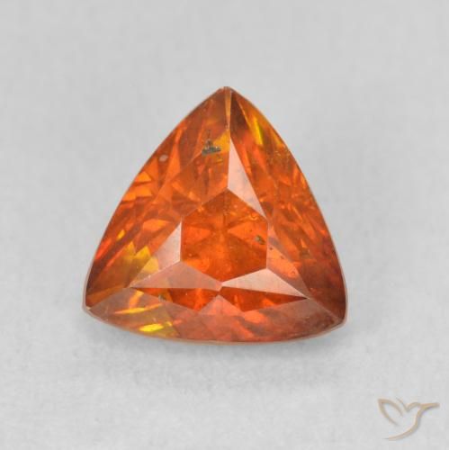 1.69ct Natural Medium Orange Sphalerite, Trillion, SI
