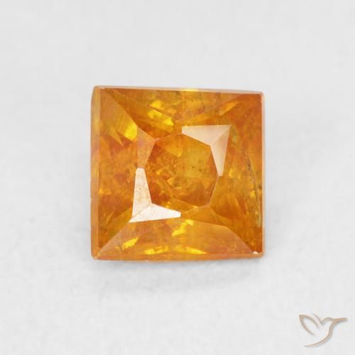 0.85ct Natural Medium Orange Sphalerite, Square, SI