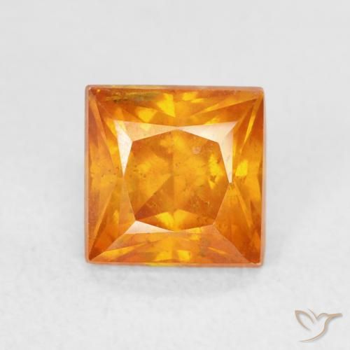 1.33ct Natural Apricot Orange Sphalerite, Square, SI