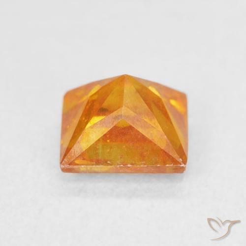 Sphalerite Gemstone in 5.6 x 5.6 mm Size for Sale, Sphalerite Stone in Apricot Orange Color