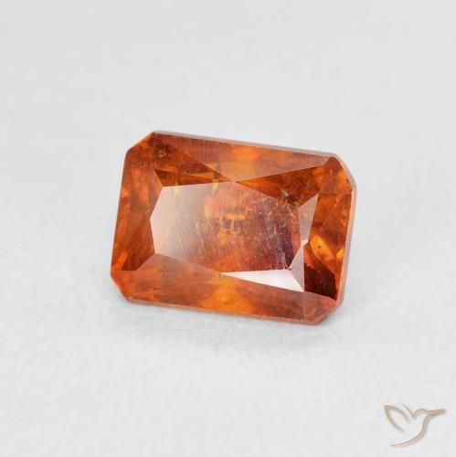 1.81 ct Orange Sphalerite Stone, Natural Sphalerite in Octagon / Scissor Cut Shape for Sale