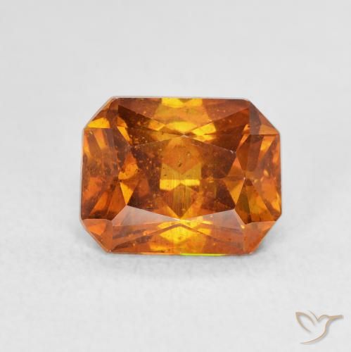 2.75ct Natural Medium Dark-Orange Sphalerite, Emerald Cut, SI