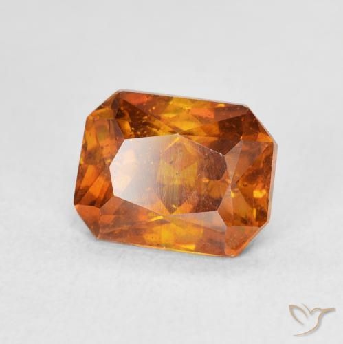 2.75 ct Orange Sphalerite Stone, Natural Sphalerite in Octagon / Scissor Cut Shape for Sale
