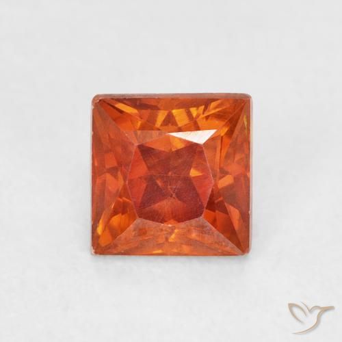 1.08ct Natural Fire Orange Sphalerite, Square, SI