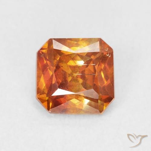 1.21ct Natural Medium Dark-Orange Sphalerite, Emerald Cut, SI
