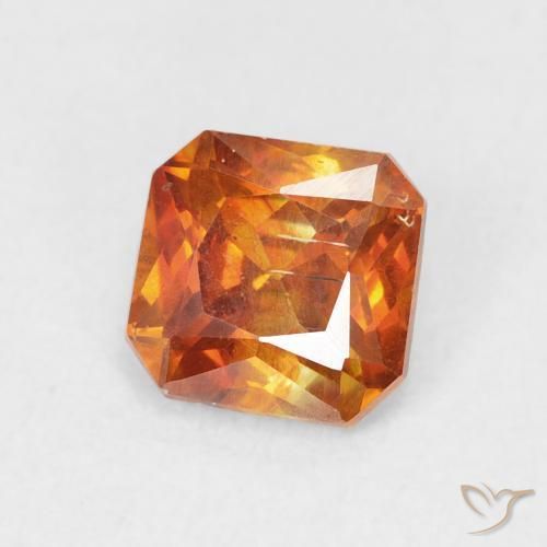 1.21 ct Orange Sphalerite Stone, Natural Sphalerite in Octagon / Scissor Cut Shape for Sale