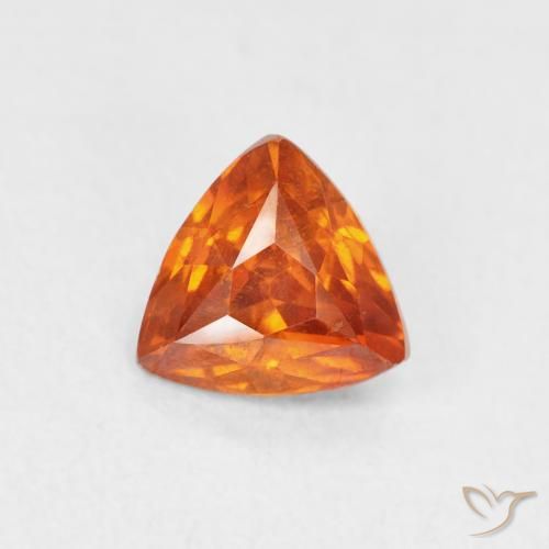 0.97ct Natural Fire Orange Sphalerite, Trillion, SI