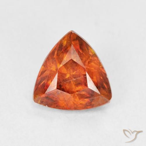 1.59ct Natural Medium Orange Sphalerite, Trillion, SI