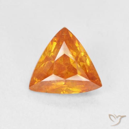 1.67ct Natural Apricot Orange Sphalerite, Trillion, SI