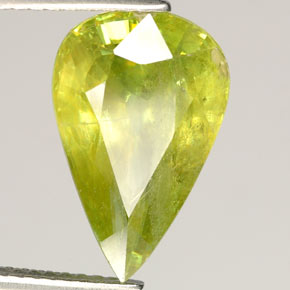 5.24 ct Green Sphene Stone, Natural Sphene in Pear Facet Shape for Sale