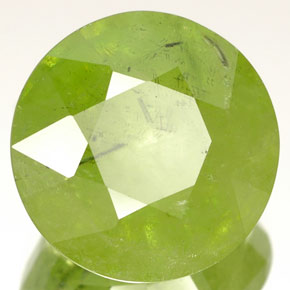 7.01 ct Green Sphene Stone, Natural Sphene in Round Facet Shape for Sale