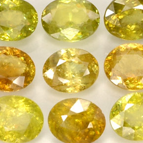 7.33 ct Multicolor Sphene Stone, Natural Sphene in Oval Facet Shape for Sale