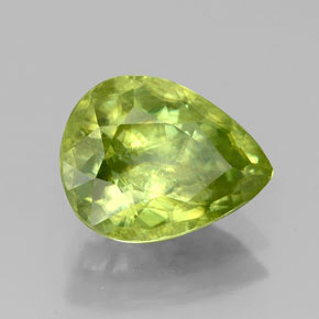 2.64 ct Green Sphene Stone, Natural Sphene in Pear Facet Shape for Sale