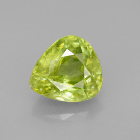 3.30 ct Green Sphene Gemstone, Sphene Gem in Pear Facet Shape for Sale.