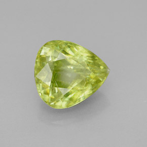 3.30 ct Green Sphene Stone, Natural Sphene in Pear Facet Shape for Sale