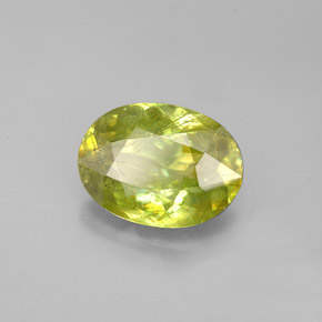2.98 ct Green Sphene Stone, Natural Sphene in Oval Facet Shape for Sale