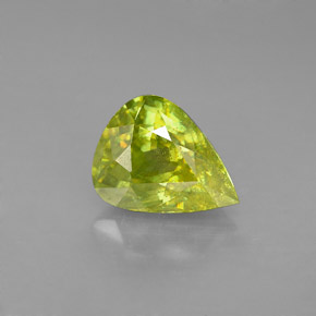 2.47 ct Green Sphene Gemstone, Sphene Gem in Pear Facet Shape for Sale.